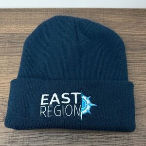 Navy Blue Beanie with Embroidered Design
